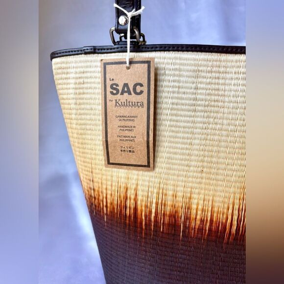 Beautiful Le Sac for Kultura Brown & Cream Women's Woven Filipino Bag - Handmade - Picture 2 of 14